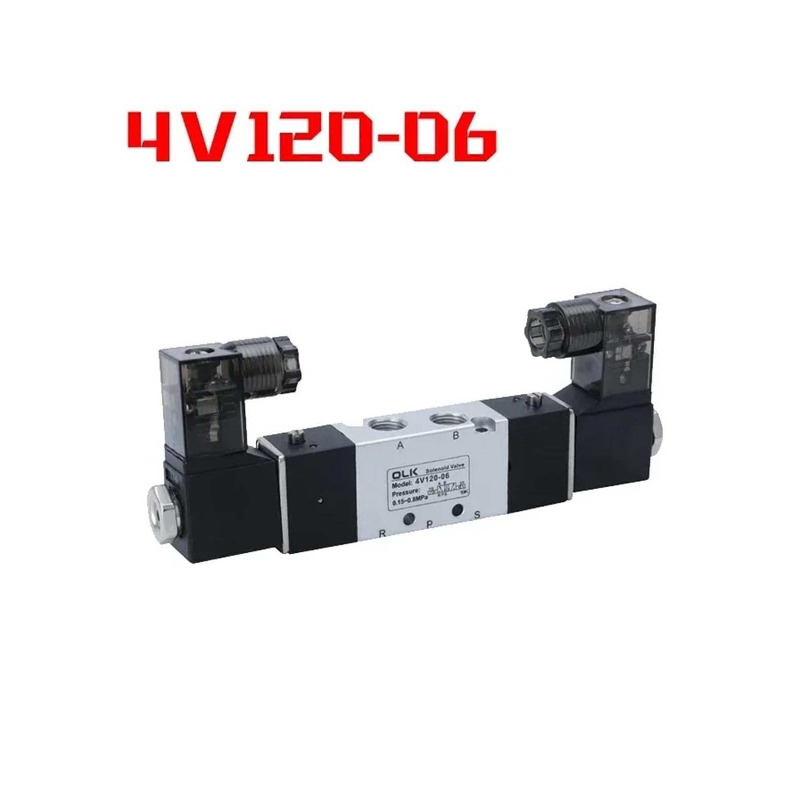 Válvula solenoide 4V120-06 de Doble Cabezal, Control, 5 vías, 2 Posiciones, Apagado y retención, válvula direccional neumática(4mm Fittings,220 Volt)