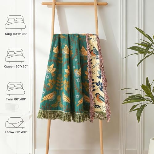 Image of LUTBM Boho Throw Blanket for Couch 50 inchx60 inch, 100% Cotton Soft Bed Blankets