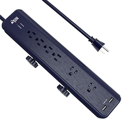 KMC 6-Outlet Surge Protector Power Strip Clamp Mount 7 Feet Cord with 2.4A 2-Port USB Charging Station … by KMC - Used condition - US$18.33