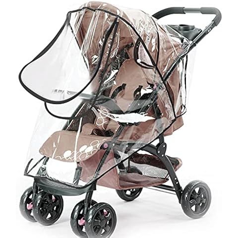 Universal Rain Cover for Pushchair Stroller, Food Grade EVA, Rain Cover for Pushchair Pram with Nylon Waterproof Zipper, Water Resistant and Durable Transparent Baby Shield Fit Most Strollers Cover
