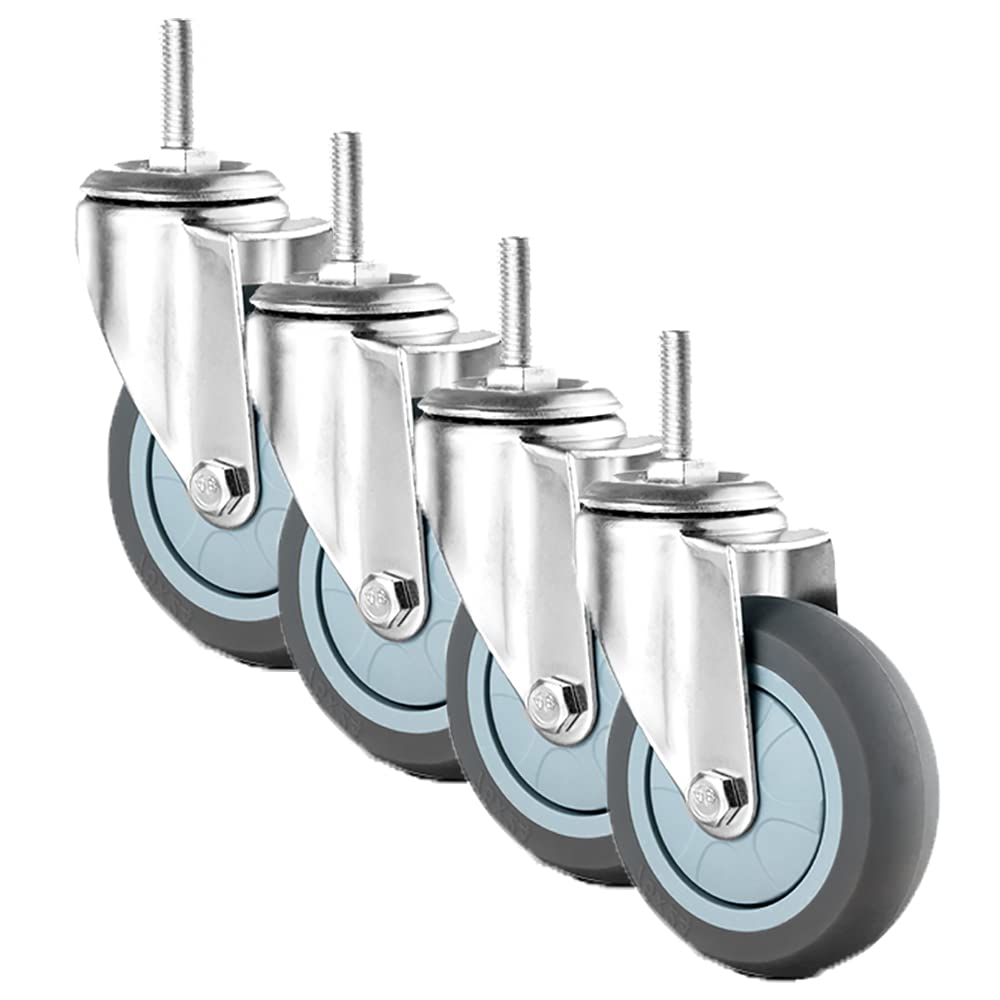 Dfhesdfd M10 Swivel Castors, 75Mm Swivel Rubbers Heavy Duty No Noise Caster Replacement For Furniture Trolley Pack Of 4(,Swivel)