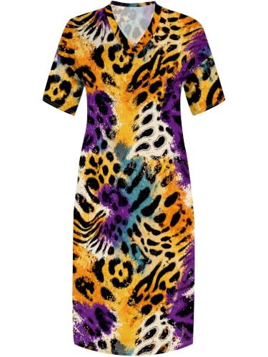 Image of PinkPatty Women's Plus Size Short Sleeve Maxi Dress Casual Loose V Neck Long Dress with Pockets