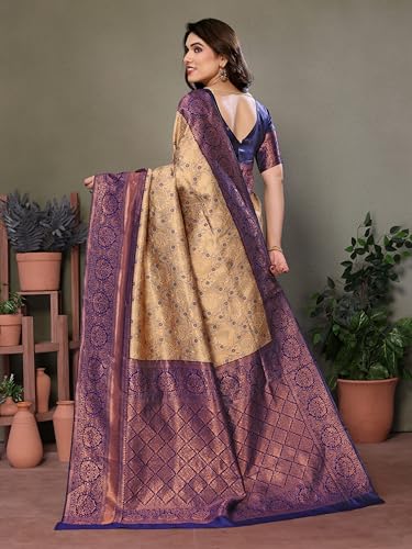 Image of Women's Kanjivaram Soft Silk Banarasi Saree With Blouse Piece | Banarasi Sari For Women | Saree with Blouse piece