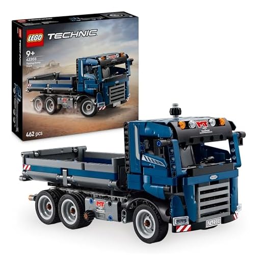 LEGO Technic Tipping Dump Truck Toy with Steering & Moving Dump Box - Construction Vehicle Set for 9+ Years Old Boys & Girls - Fun Birthday Idea - 42203
