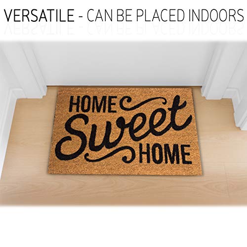 Plus Haven Coco Coir Home Entrance Door Mat – 17X30-In. Home Sweet Home Welcome Mat - Heavy Duty Doormat For Outdoor & Indoor Use #TOP5