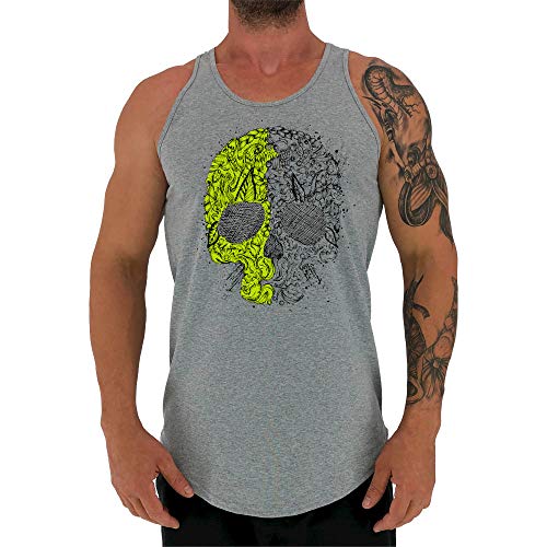 Regata LongLine Masculina Cavada MXD Conceito Caveira Mexicana Long Line (Mescla, M)