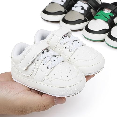 Image of Clowora Unsex Baby Shoes Boys Girls Infant Sneakers Non-Slip Soft Rubber Sole Toddler Crib First Walker Lightweight Shoes