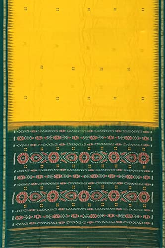 Image of Odisha Sambalpuri Handloom Ikat Women's Cotton Saree, Odisha Handloom Handmade Pure Cotton Khandua Saree, Ikkat Orissa Traditional Handloom Saree Without Blouse