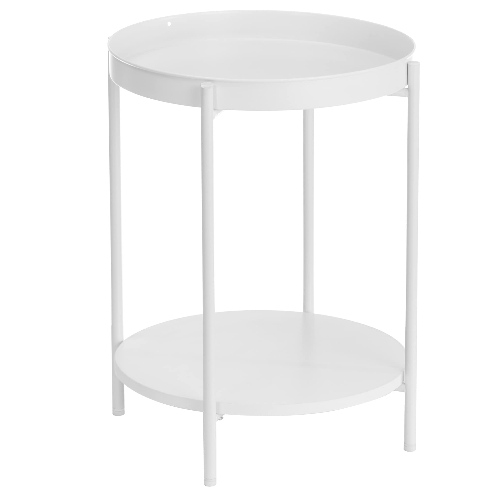 VASAGLE End Table, Side Table 2Tier, Sofa Table with Movable Tray, Coffee Table, Steel Frame
