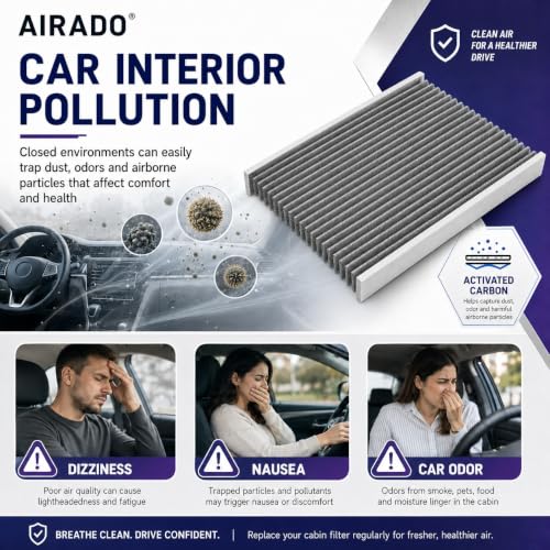 Image of Car Cabin Air Filter with Activated Carbon | AC Filter for Creta /KIA SELTOS PM2.5 Dust Protection | Easy DIY Installation | Pack of 1 | Car Cabin Air Filter with Activated Carbon