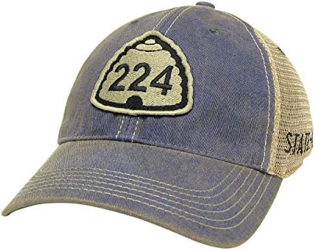 STATE 45 U224 The Road to Park City Trucker Hat | Utah Snapback Hats | Baseball Cap | Trucker Hats | Ponytail Baseball Cap Blue