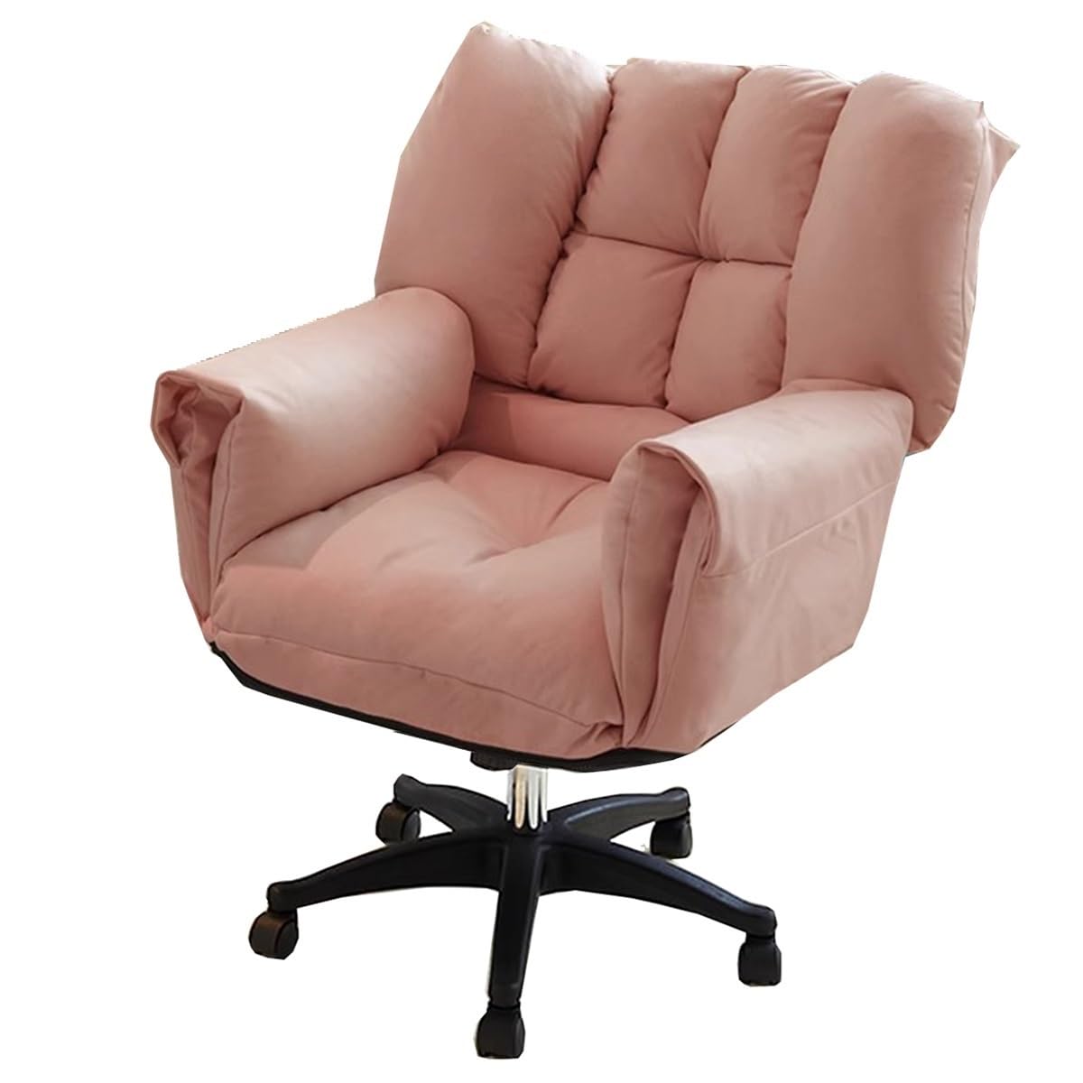 HTTGDGDH Adjustable High Back Executive Office Chair Recliner Swivel Lazy Sofa With Soft Armrests & Padded Backrest Ergonomic Design For Comfort,Pink-A