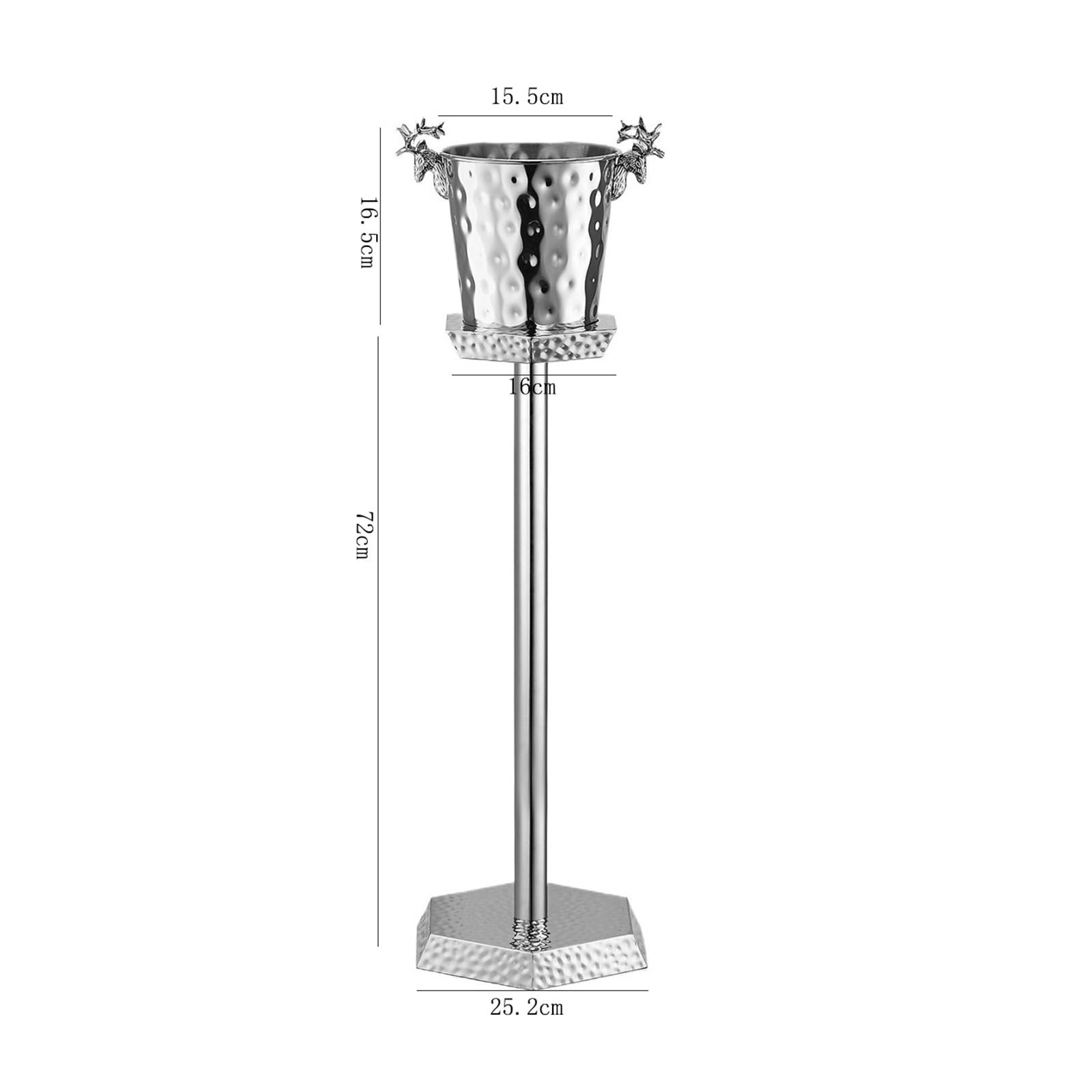 Cubitera de Acero Inoxidable con Soporte, Ideal for Vino, champán, Cerveza, Bares, Discotecas y Fiestas para Botellas de Vino o champán(Medio)