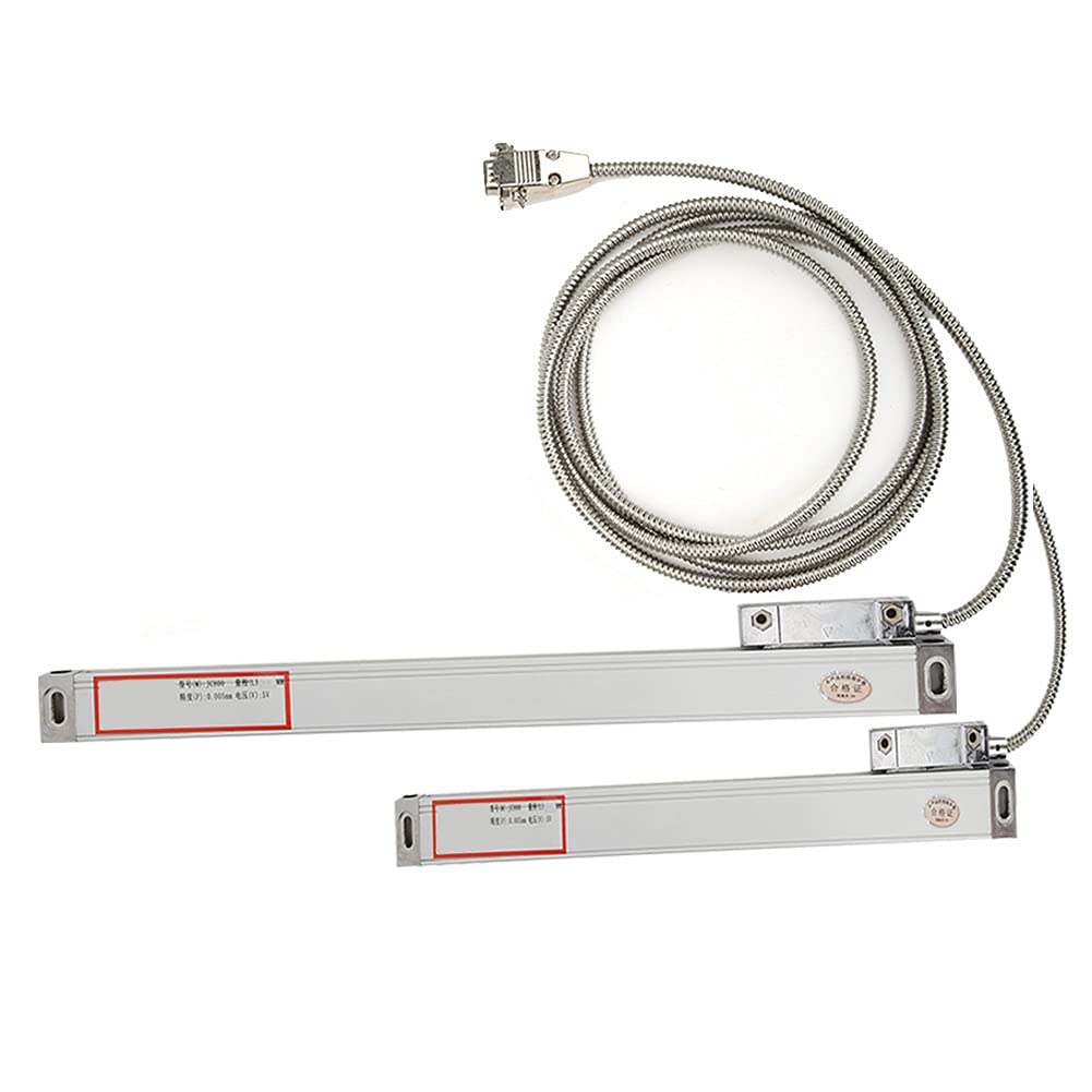 Échelle Linéaire 2 Pièces, Échelle Linéaire de Course 100 mm 350 mm JCS900 2AE Kit d'Échelle Linéaire en Alliage d'Aluminium à Lecture Numérique avec Accessoires