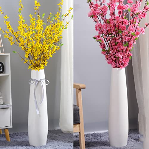 Ceramic Floor Vase, GDSZJLJ 17.7" Tall White Large Decorative Vases for Modern Home Decor, Living Room, Minimalist Style Big Flower Vase for Pampas Grass, Flowers, Twigs, Office, Bedroom Décor - Image 6