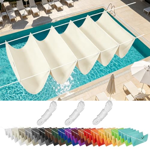 Voile d'ombrage pour terrasse et pergola avec œillets blanc - 2