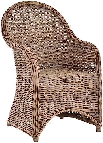 Esszimmer-Sessel Rattan Grau Rattan Korbsessel Esszimmerstuhl Korb...