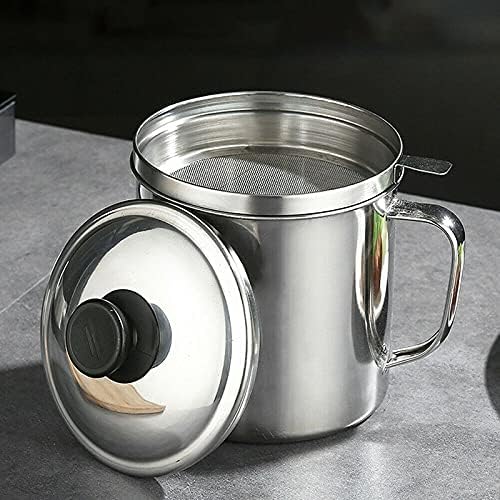 1.8L Stainless Steel Oil Strainer Pot Portable Container Jug Storage Can Filter Leakproof Oil Pot Dispenser Kitchen Gadgets image 4
