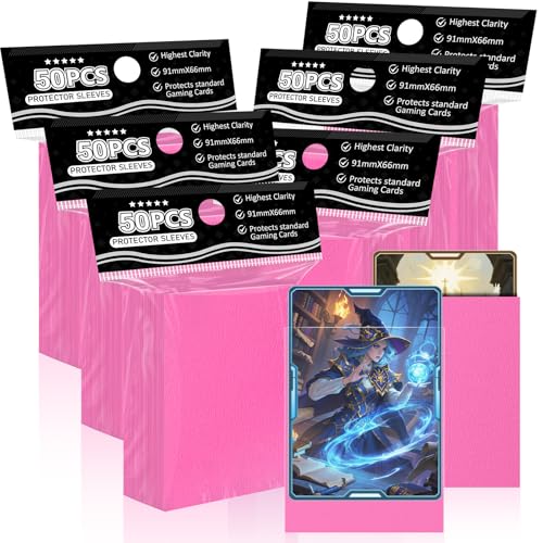 Pink Card Sleeves Fit for MTG 300 Pieces Standard Card Sleeves for Trading Card Sports Cards Baseball Cards TCG (66x91mm) Affordable Sturdy and Nice Shuffling