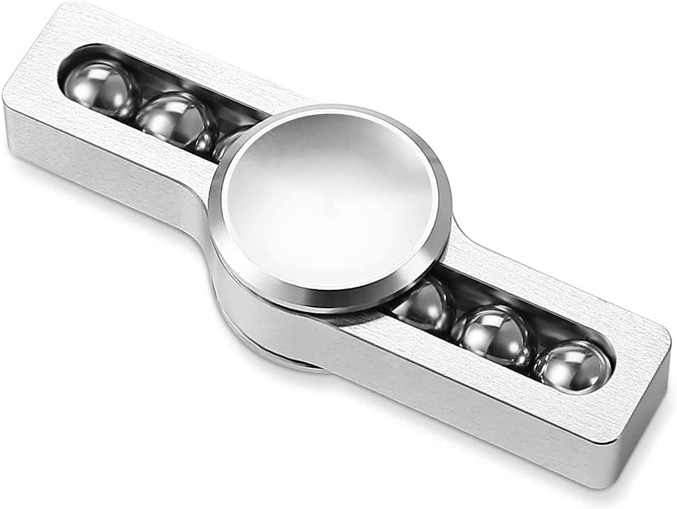 COOLBABY Fidget Spinner Toy Hand Fidget Spinner Toys for Teens Adults, Sensory Finger Toys Set for Kids, Gifts for Birthday Party Stress Relief Reducer Anit Anxiety (SILVER) SPNR-MH-SL-SRK01