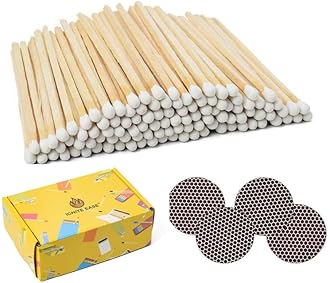 4 Inch White Matches Bulk, 100 Count Long Safety Wooden Matches Sticks for Candles, Fireplace | Decorative Matche with Striker Box by IGNITE EASE