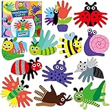 WATINC 12Pcs Spring Insect Handprint Art Craft Bug Crafts Butterfly Dragonfly Summer Springtime DIY Bug Kit Animal Themed Art Supplies Preschool Class Hand Print Activity Party Ornaments for Kids