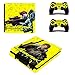 Produktbild PlayStation 4 Yellow Cyberpunk Konsole Skin Decal, Vinyl, Aufkleber, Faceplate - Konsole und 2 Controller - Schutzhülle PS4 Slim
