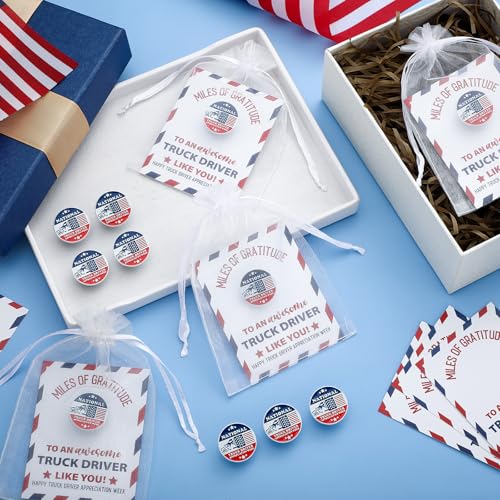 Hoteam 24 Sets National Truck Driver Appreciation Week Pins Bulk National Truck Driver Appreciation Party Favors Thank You Gift for Week Party2