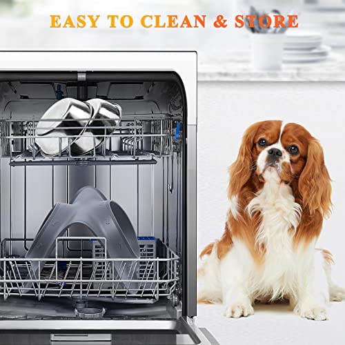 Vivaglory Dog Bowls Stainless Steel Water And Food Puppy Cat Bowls With Non Spill Skid Resistant Silicone Mat, Large, Grey #TOP4