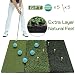 Running Raccoon Tri-Turf Golf Hitting Driving Mat, Practice Mat, Foldable Portable, Chipping Putting Green, Swing Trainer, Training Aids for Backyard Indoor & Outdoor Practice with Tees and Foam Balls