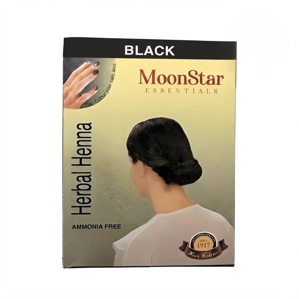 MoonStar Essentials Herbal Henna for Hair Color, Natural Black Shade, Ammonia-Free Formula, Enriched with Herbal Extracts – Pack of 6 Pouch-picture-29