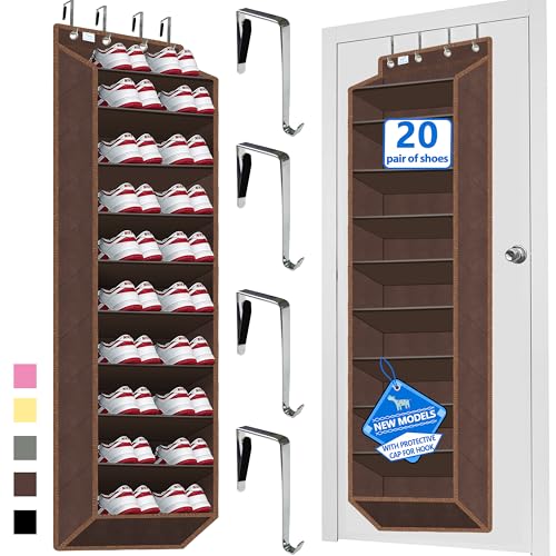 zebricolo 10 Tiers Shoe Organizer for Closet, 20 to 30 Pairs Shoe Rack Door