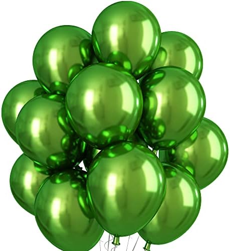 Metallic Blue Balloons 12 Inch, Double-Layered Chrome Light Blue Balloons, Shiny Thick Chrome Metallic Light Blue Latex Helium Balloons for Birthday Wedding Graduation Party Decoration Supplies