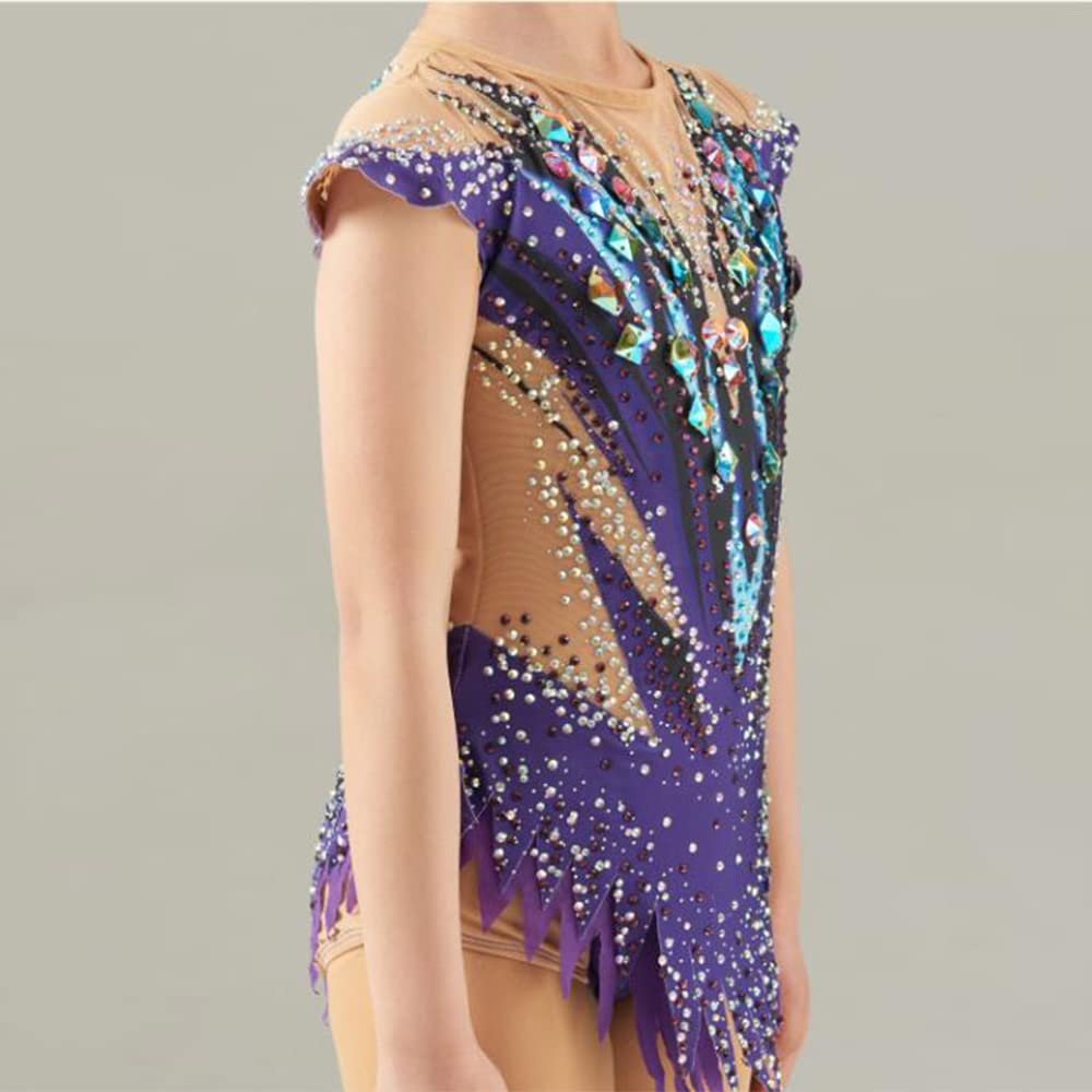 LIUHUO Leotardos de gimnasia rítmica para niñas, color morado, personalizable