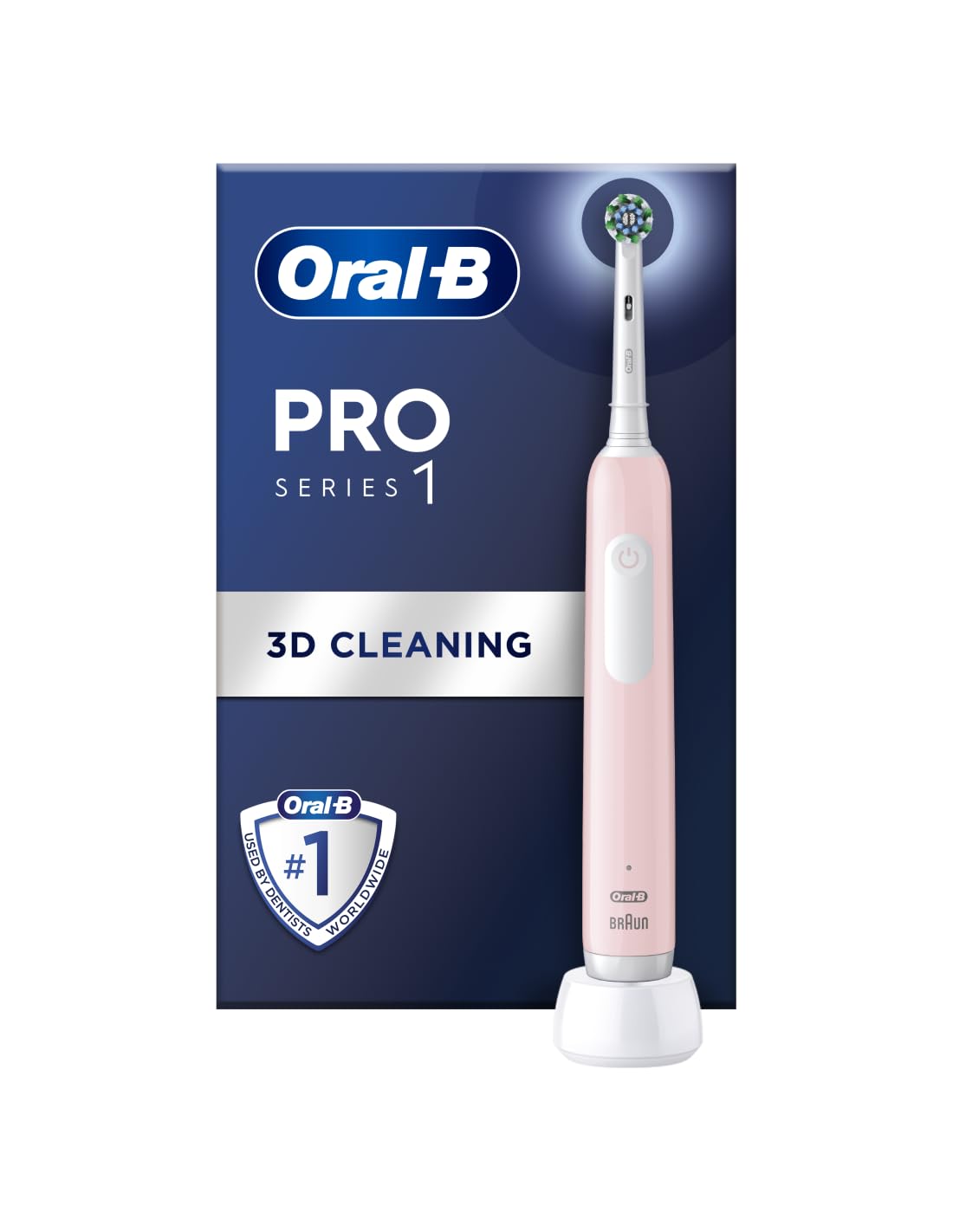 Oral-B Pro Series 1 - Cepillo de dientes eléctrico, fabricado en tecnología Braun, 1 cepillo de dientes, 3 modos, color rosa