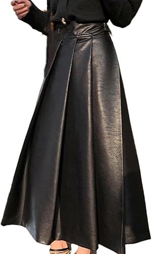 Plissierter Midi-Rock mit hoher Taille