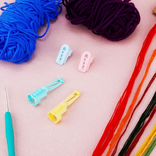 Image of 4pcs Yarn Guide Ring Crochet Knitting Tool, 4 Colors Finger Crochet Ring Plastic Yarn Guide Finger Tension Rings with Adjustable Open Yarn Separated Tools for Crocheting DIY Crafts Accessories