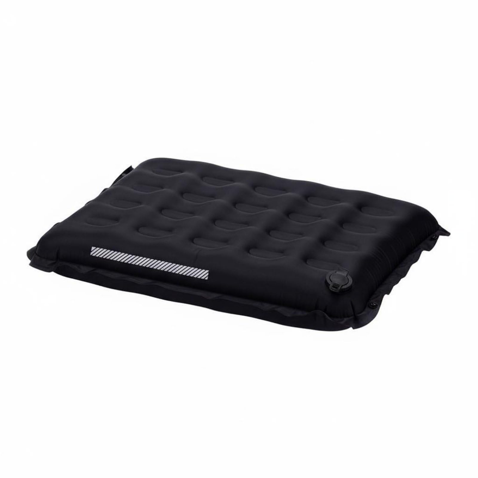 F Fityle Cojín de Asiento Inflable Cojín de Viaje Almohadilla de Asiento Esterilla Portátil Nylon 40D con TPU Agradable a la Piel Soporta 150 Kg Diseño, Negro
