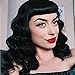 Produktbild Si Fi Rockabilly Vintage Perücke Audrey Hepbum kurz Pony Perücke lang Finger gewellt Perücke für Frauen (schwarz) + gratis Perückenkappe