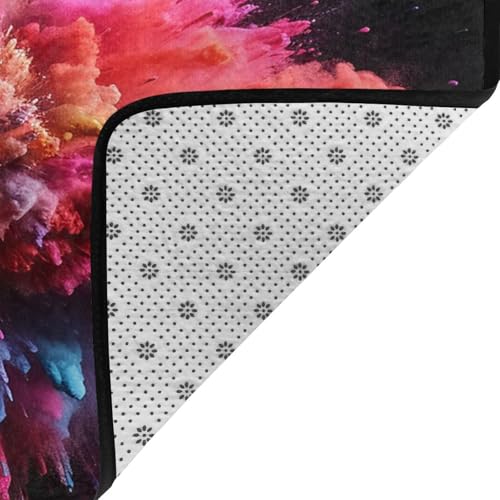 Tapis lavable en machine et antidérapant explosion colorée