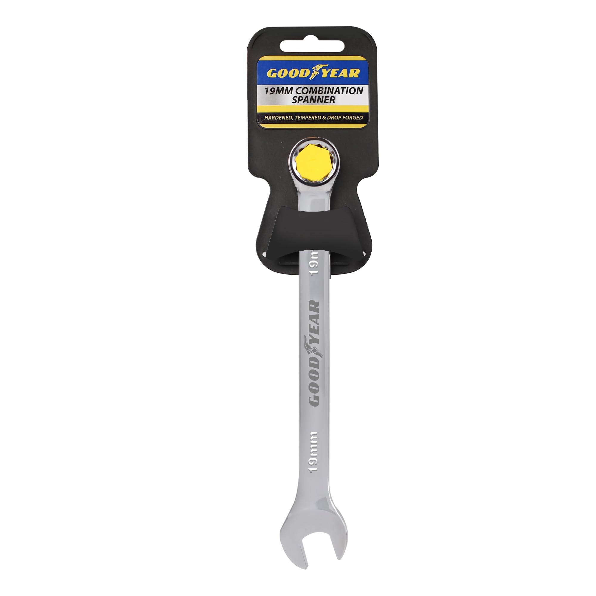 Goodyear 19mm Spanner-Chrome Vanadium Steel| Precision Engineered for Tightening and Loosening Nuts and Bolts| Durable & Corrosion-Resistant Wrench| Essential Hand Tool for Mechanics