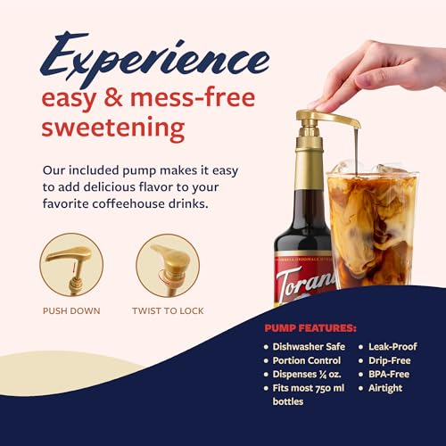 Image of Torani Coffee Syrup, Tiramisu Flavoring for Drinks, Glass Bottle with Pump Included, 25.4 Fl Oz