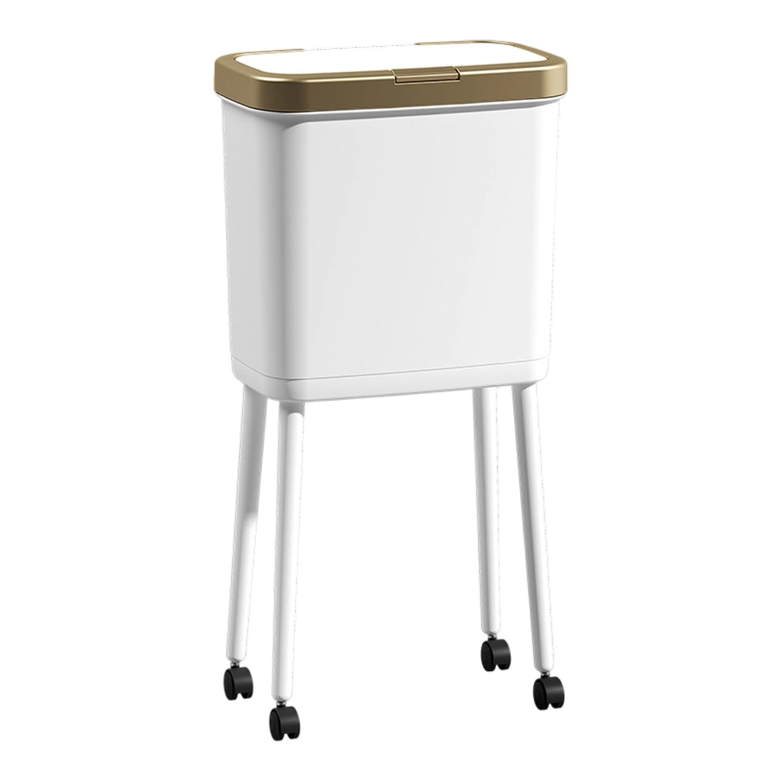 Cubo de basura de alta calidad para interiores con diseño de ruedas, capacidad de 15 L, ideal para uso doméstico, pequeño cubo de basura con ruedas