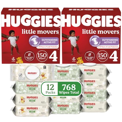 Huggies Little Movers & Natural Care Sensitive Bundle