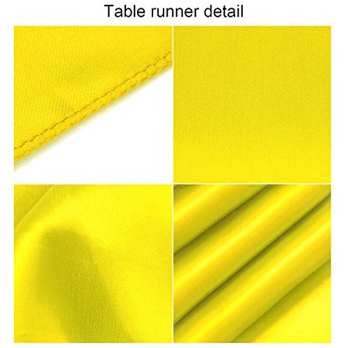 Aneco 4 Pack Satin Table Runner 12 X 108Inch Long Bright Silk And Smooth Fabric Party Table Runner For Wedding Banquet Party Decoration- Yellow #TOP1