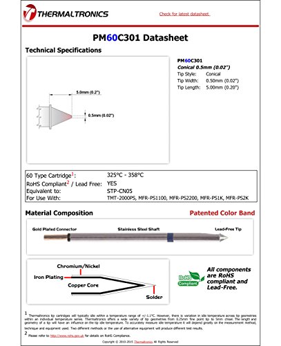 Image of Thermaltronics PM60C301 Conical 0.5mm (0.02in) interchangeable for Metcal STP-CN05