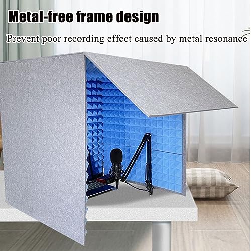 Cabina portátil para grabación, aislamiento acústico para estudio casero, cubierta insonorizante de escritorio, tratamientos acústicos para calidad de audio en estudio (Verde 80x80x80cm) miniatura 5