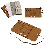 HamdiCo Pochette rouleau bijoux voyage pour femme - Organisateur pliable en velours pour c...