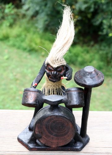 Estatua tribal de madera tallada a mano G6 Collection 6 pulg miniatura 5
