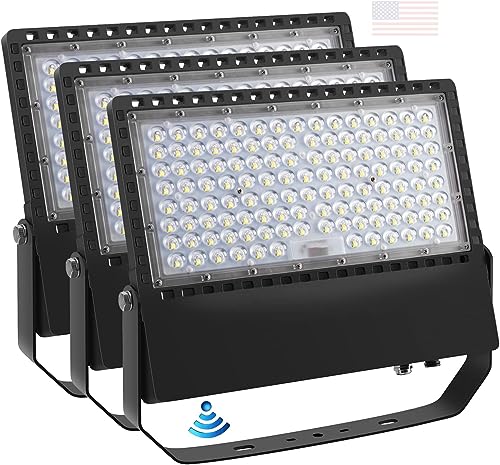 Juyace 3-Pack LED Parking Lot Lights, 240W 36000LM Dusk to Dawn Stadium Flood Light, 5000K IP65 Waterproof Commercial Area Lighting for Sports Court, Arena, Field, Security 110-277V